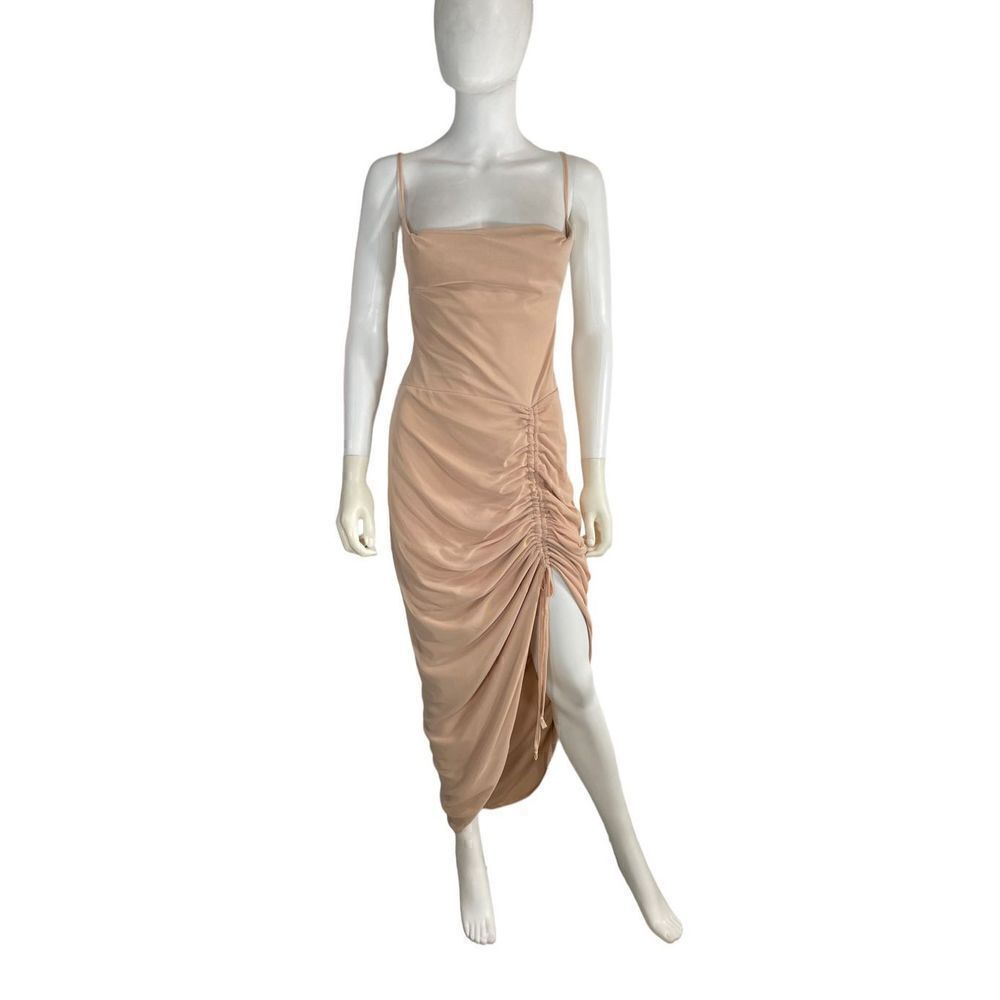 PrettyLittleThing Maternity Midi Dress Nude Size 8